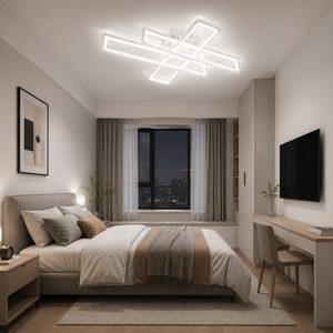 Lustra LED cu telecomanda, 164W, 3000-6500K, Telecomanda Inclusa, Alb, Model L77283/3