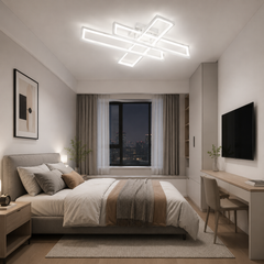 Lustra LED cu telecomanda, 164W, 3000-6500K, Telecomanda Inclusa, Alb, Model L77283/3