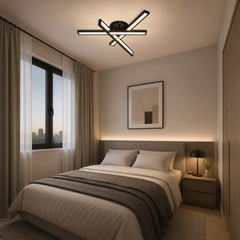 Lustra LED Neagra 3 Brate, 158W, 3000-6500K, Telecomanda Inclusa, Model L77285/3