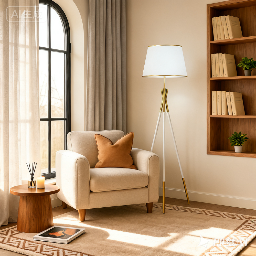 Lampadar PJA3-WH pentru living, lampa moderna alba