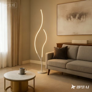 Lampadar LED alb cu design fluid modern decorativ 8742-WH