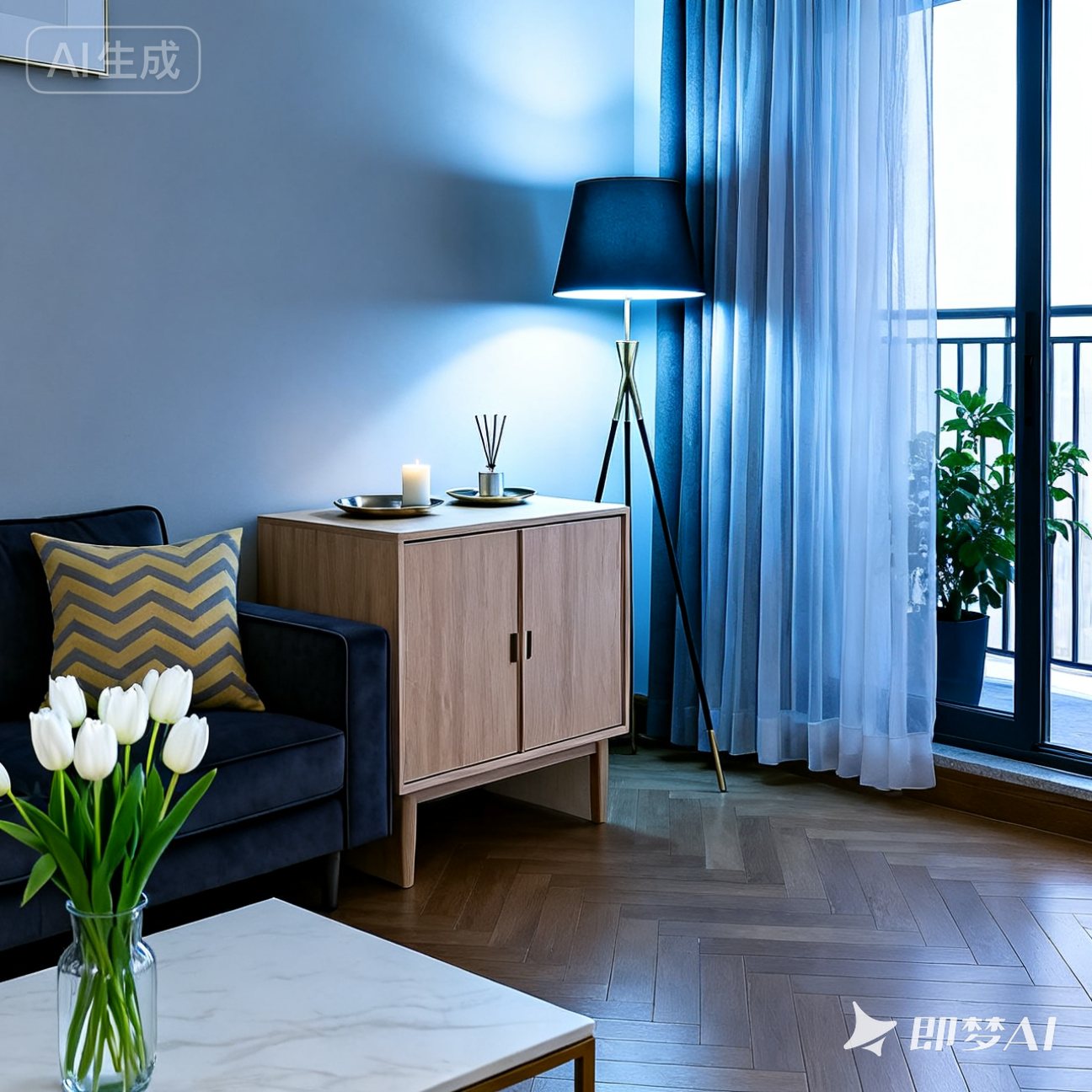 Lampadar PJA3-BK pentru living, lampa moderna neagra