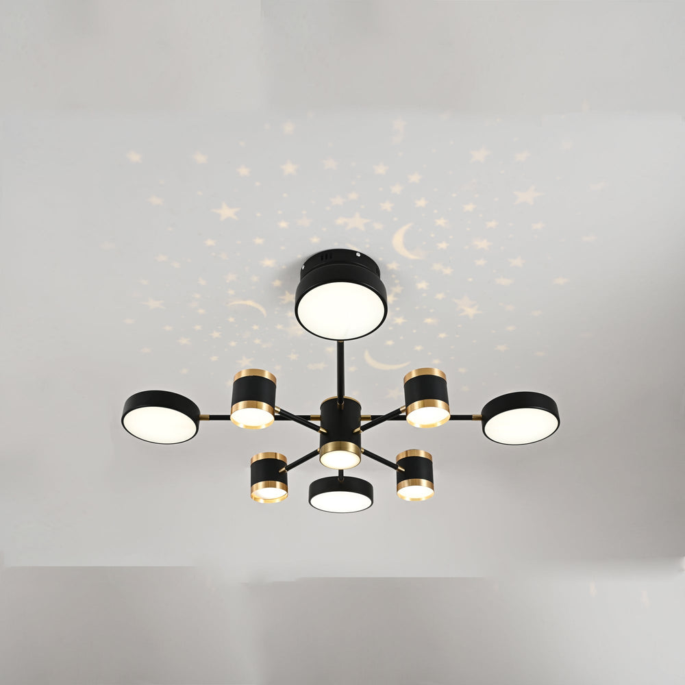 Lustra Led Cu 162W cu LED integrat negru pentru dormitor living hol bucatarie birou plafoniera LED moderna pentru dormitor living hol bucatarie birou design elegant cu telecomanda