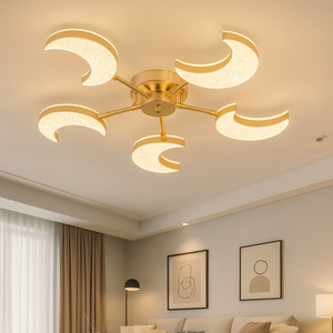 Lustra Tip Led 80W cu LED integrat auriu