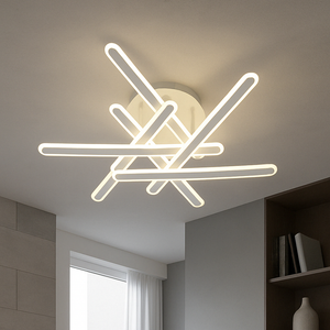 Lustra LED alba cu brate suprapuse 216W cu telecomanda 73030