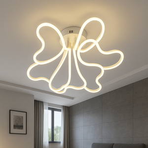 Lustra LED florala alba 240W cu telecomanda Ø720 moderna