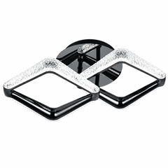 Lustra LED 2 Patrate negru P013-2 cu Telecomanda 36W