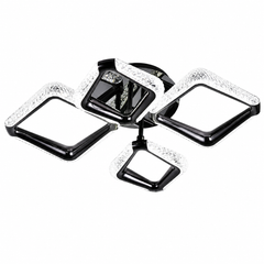 Lustra LED 4 Patrate Negru P013-2+2 cu Telecomanda 60W