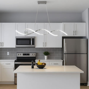 Lustra LED liniara argintie 76W cu telecomanda 8356