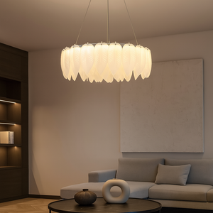 Candelabru LED rotund cu tip pana argintiu 50 cm model 98293-500 CH
