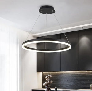 Lustra LED cerc rotund negru 50 centimetri cu telecomanda A19/500 BK