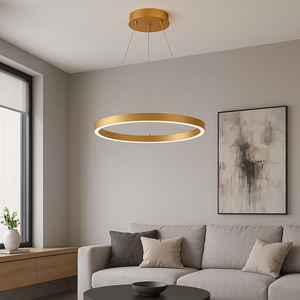 Lustra LED cerc rotund auriu 40 centimetri cu telecomanda A19/400 GD