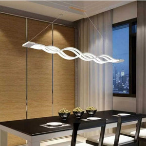 Lustra LED ondulata alba cu telecomanda 1025mm