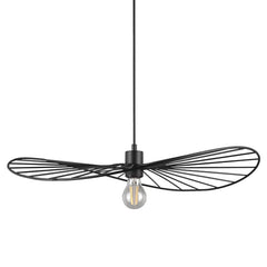 Pendul JD-370 rustic-industrial negru cu forma metalica rotunda Ø380 mm, suport E27, ideal pentru livinguri moderne si interioare urbane.