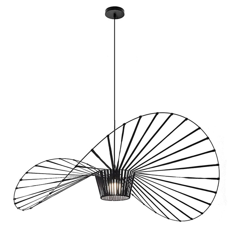 Pendul JD-600 negru rustic-industrial Ø600 mm cu suport E27, perfect pentru zone de dining moderne si interioare cu stil urban si accente retro.