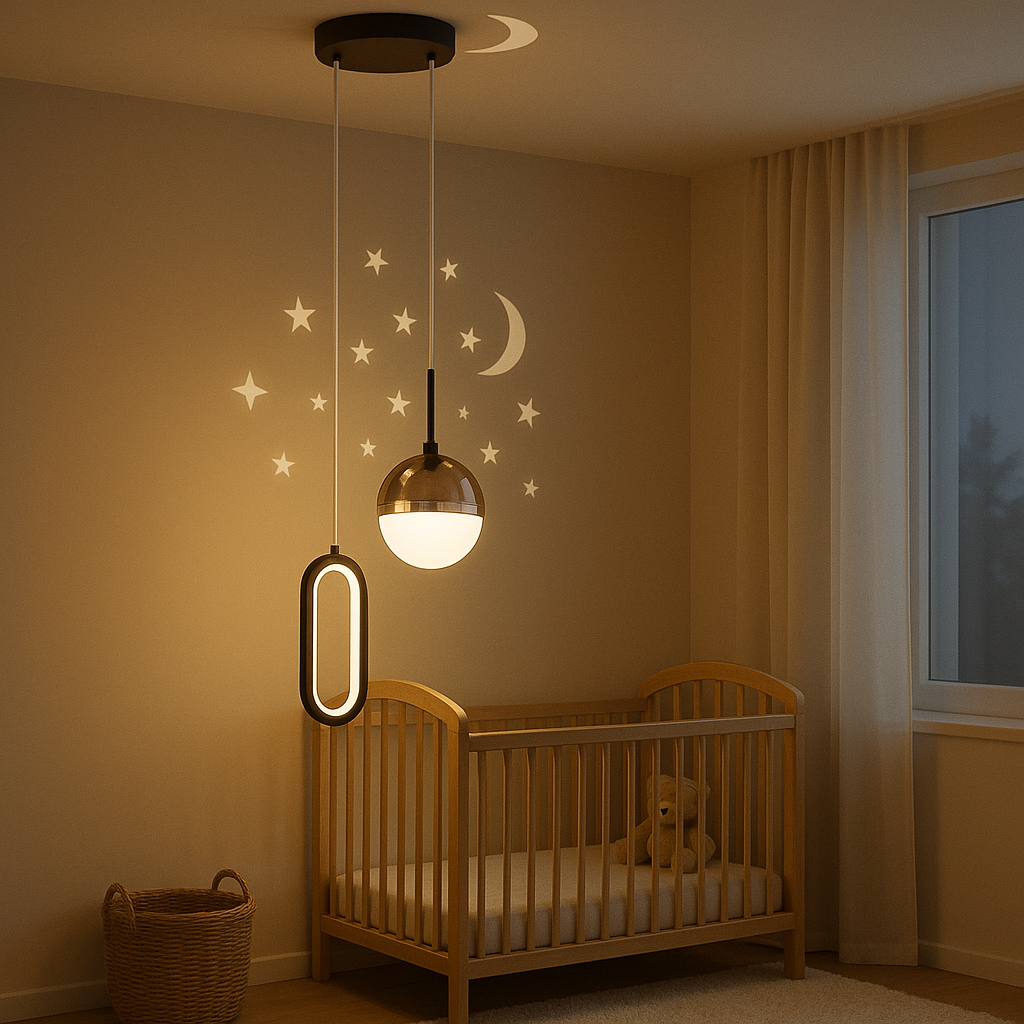 Pendul LED 7679/2 alb cu lumina reglabila 3000–6500K si telecomanda, ideal pentru dormitoare moderne cu atmosfera controlabila.