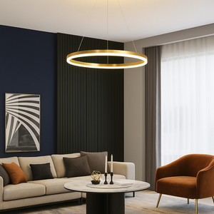 Lustra LED cerc rotund auriu 50 centimetri cu telecomanda A19/500 GD