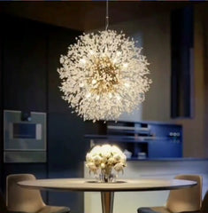 Candelabru cristal elegant 12 surse, punct decorativ luxos pentru zona de dining