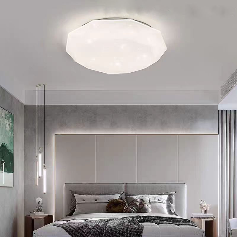 Plafoniera LED ML-006/380WH rotunda alba 36W, lumina rece 6500K, design minimalist ideal pentru dormitoare moderne si aerisite.