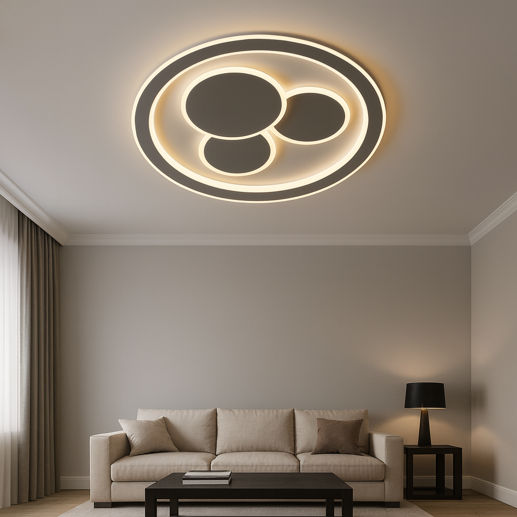 Plafoniera LED 7762/500 moderna, rotunda alb mat 118W, lumina neutra uniforma, ideala pentru livinguri luminoase si decor contemporan.