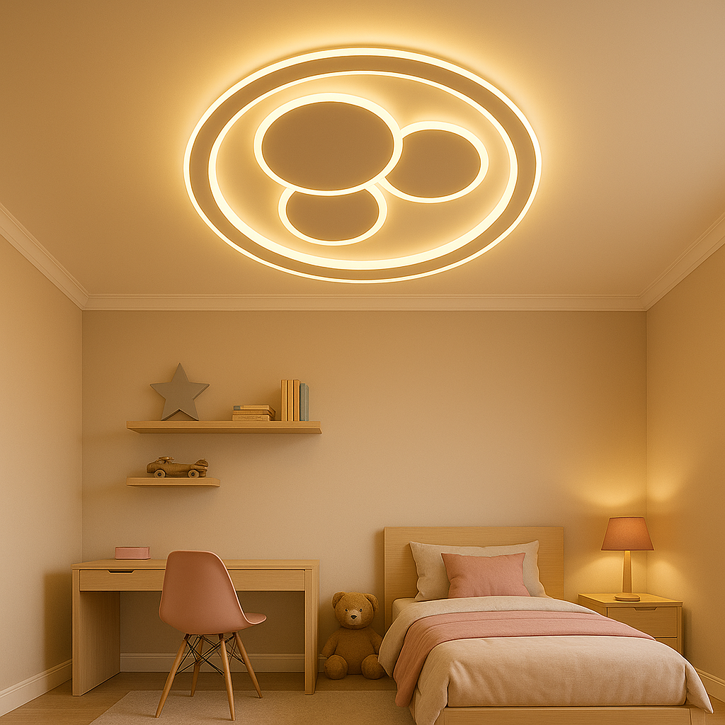 Plafoniera LED 7762/500 rotunda alb mat 118W cu lumina neutra confortabila, perfecta pentru dormitoare moderne si ambient relaxant.