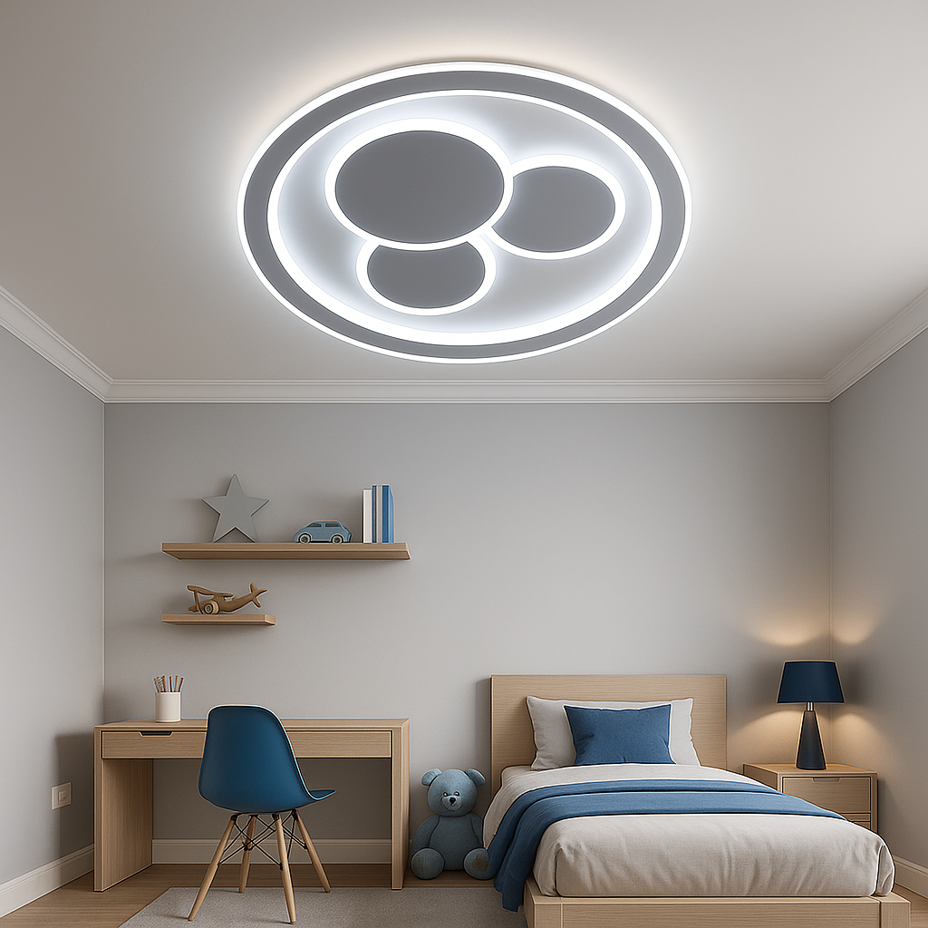 Plafoniera LED 7762/500 rotunda alb mat 118W cu lumina neutra confortabila, perfecta pentru dormitoare moderne si ambient relaxant.