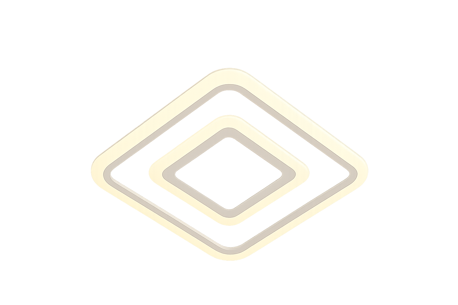 Plafoniera LED 6046/300A patrata alb cu crom 78W, margini curbate, lumina reglabila, ideala pentru livinguri moderne si elegante.