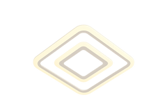 Plafoniera LED 6046/300A patrata alb cu crom 78W, margini curbate, lumina reglabila, ideala pentru livinguri moderne si elegante.