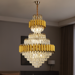 Candelabru cristal rotund auriu cu inaltime de 900mm – model 9001/600×900FG