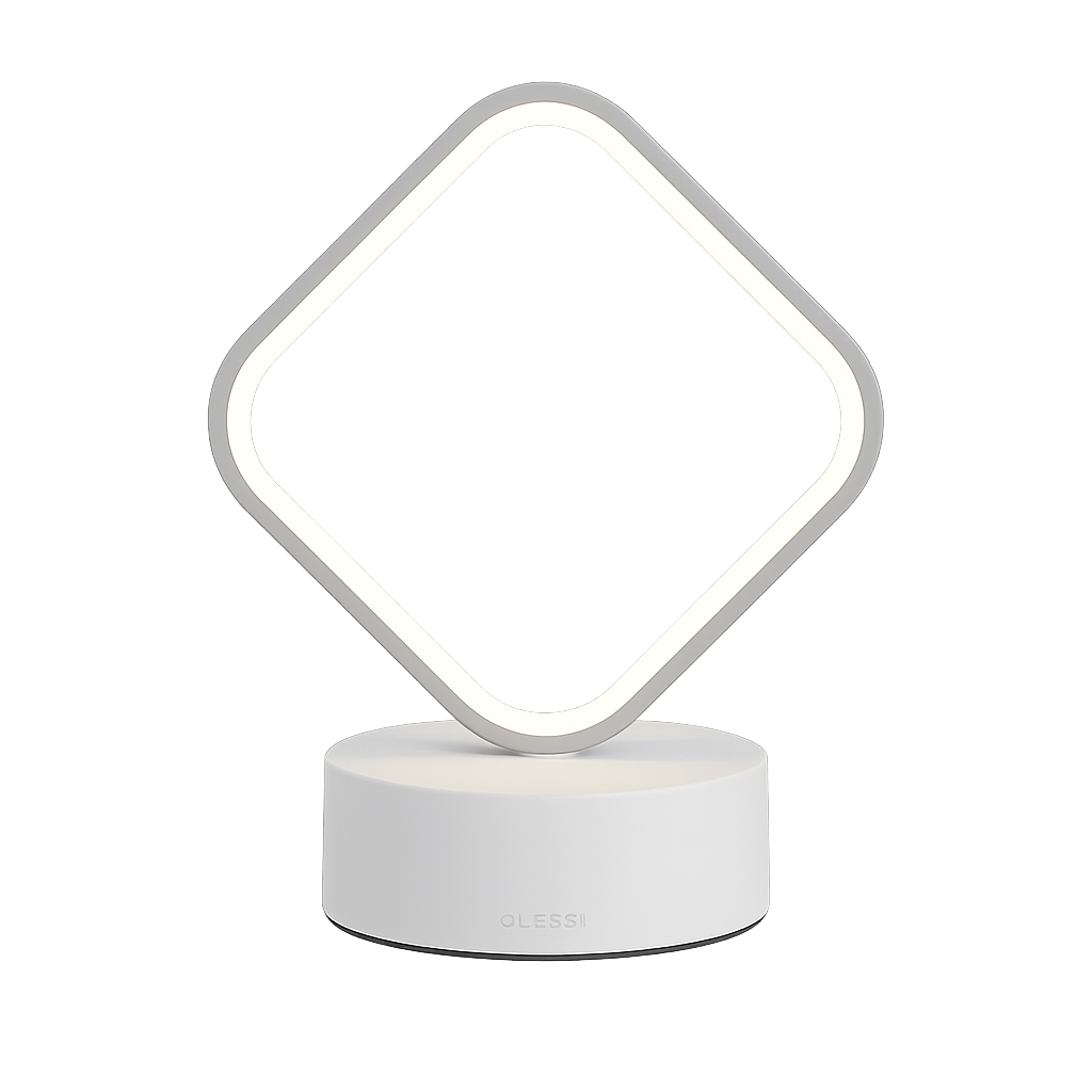 Veioza LED patrata alba 26W cu lumina reglabila in 3 trepte adauga un accent modern si luminos in decorul livingului contemporan.