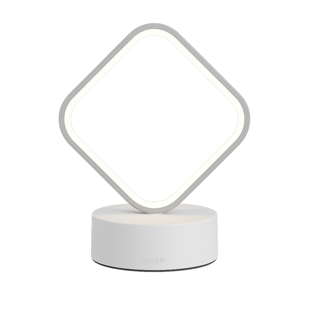 Veioza LED patrata alba 26W cu lumina reglabila in 3 trepte adauga un accent modern si luminos in decorul livingului contemporan.