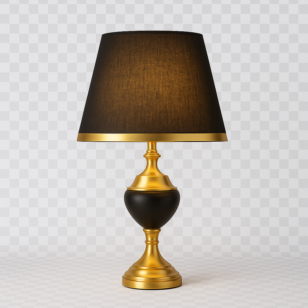 Veioza 8620 cilindrica cu abajur textil alb-auriu adauga lumina calda si eleganta, fiind un accent rafinat pentru un living modern.