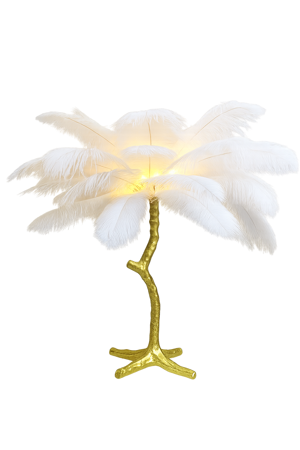 Veioza A888-3T rotunda aurie cu pene PNG