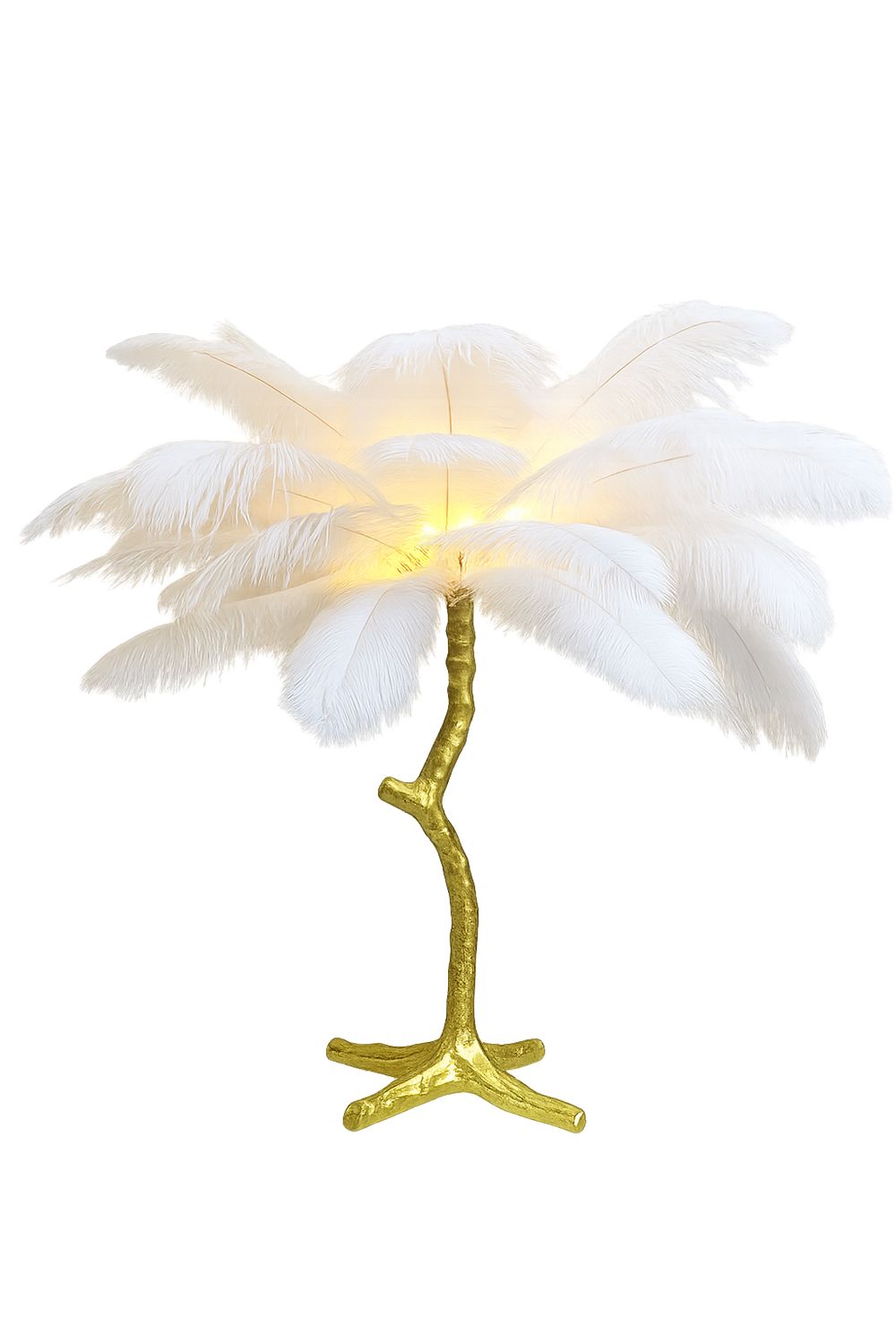 Veioza A888-3T rotunda aurie cu pene PNG