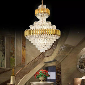 Candelabru cristal rotund auriu cu inaltime de 1100mm – model 9001/800*1100FG