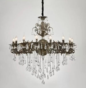 Candelabru Cristal Bronz 2260/10+6 cu 16 Brate E14