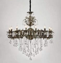 Candelabru Cu Cristale,16Xe14 60W cu becuri E14 argintiu 90 cm cu telecomanda pentru living dormitor hol sufragerie corp de iluminat din cristal cu becuri E14 si telecomanda pentru living dormitor hol sufragerie