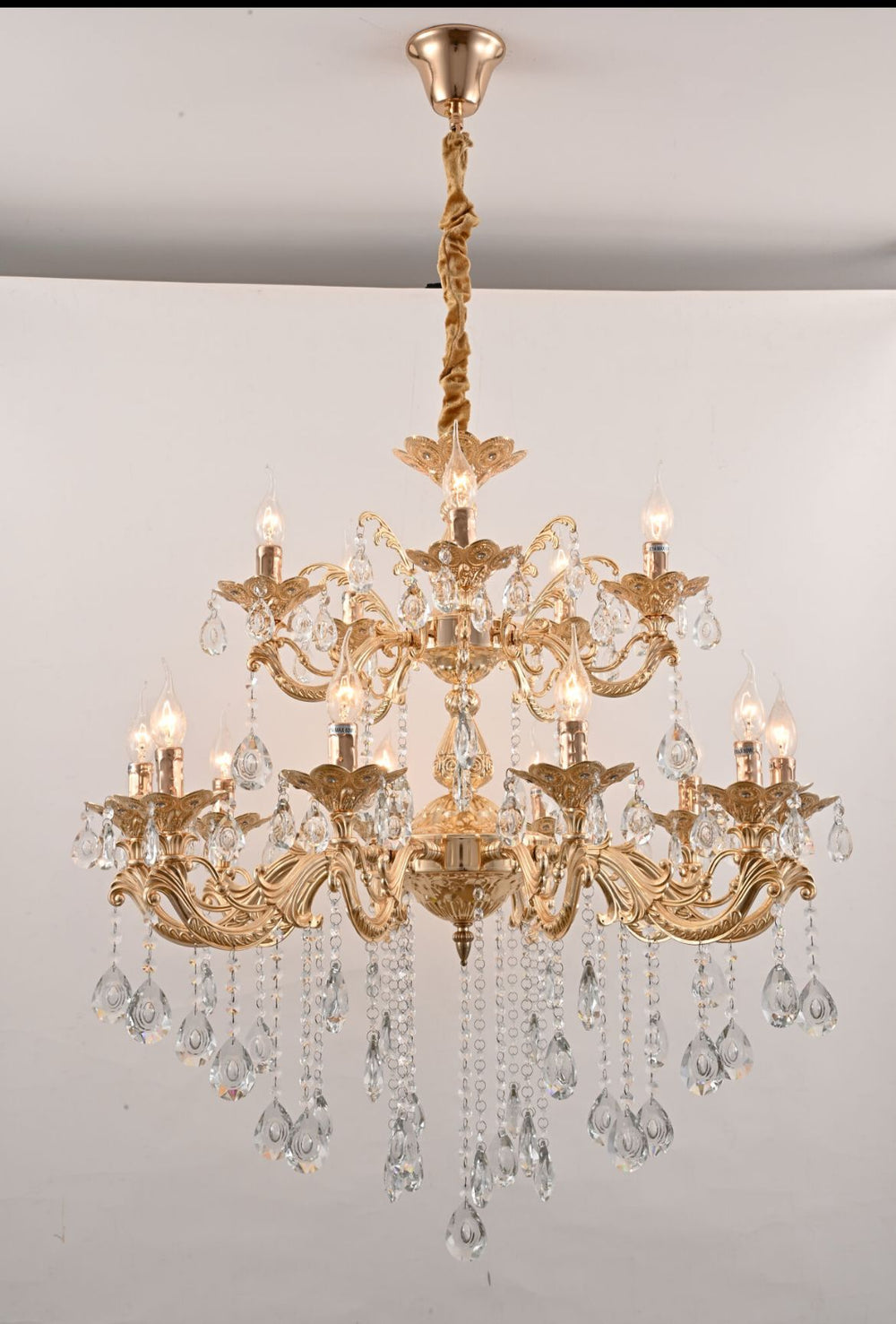 Candelabru Clasic Cu 60W cu becuri E14 auriu 960 mm cu telecomanda pentru living dormitor hol sufragerie corp de iluminat din cristal cu becuri E14 si telecomanda pentru living dormitor hol sufragerie