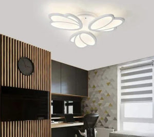 Lustra LED florala alba 8101-3 66W cu telecomanda