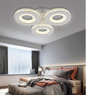 Lustra LED Trei Cercuri 19373 72W Alb Crom cu Telecomanda