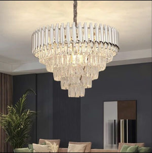Candelabru cristal rotund argintiu 60 cm model 9001-600 SY