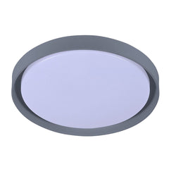 Plafoniera LED rotunda 460mm gri, 96W, lumina calda 3000K si rece 6500K, design modern pentru living, dormitor sau spatii mari