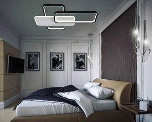 Lustra LED moderna patrata alb-negru cu telecomanda 9906/2T