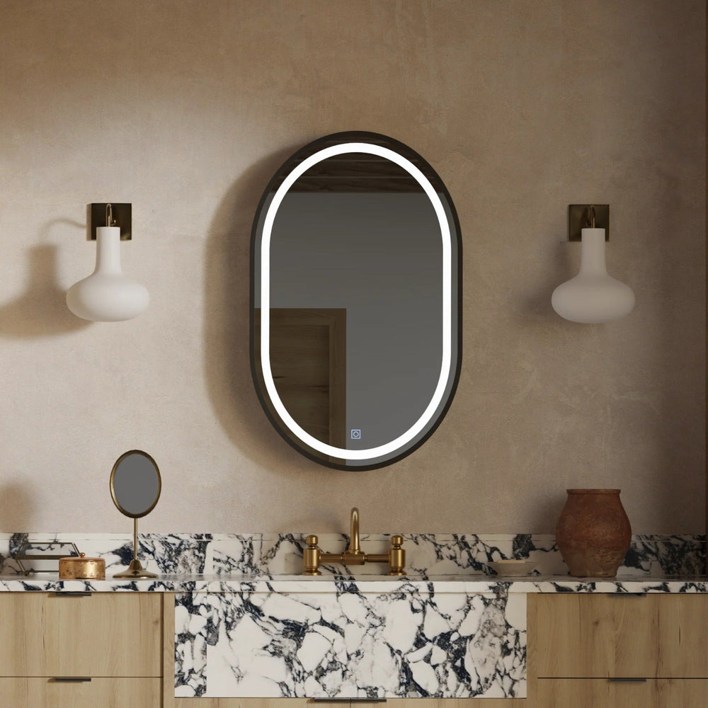 Oglinda LED Baie 50x80 cm cu Dezaburire si 3 Culori | Touch Control Modern