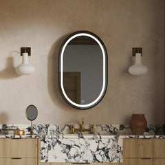 Oglinda LED Baie 50x80 cm cu Dezaburire si 3 Culori | Touch Control Modern