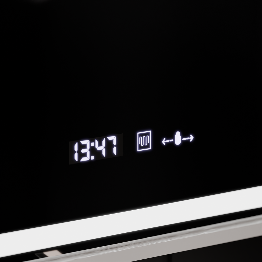 Oglinda smart rectangulara 120x80 cm cu LED reglabil, dezaburire, display digital si senzor tactil pentru bai moderne.
