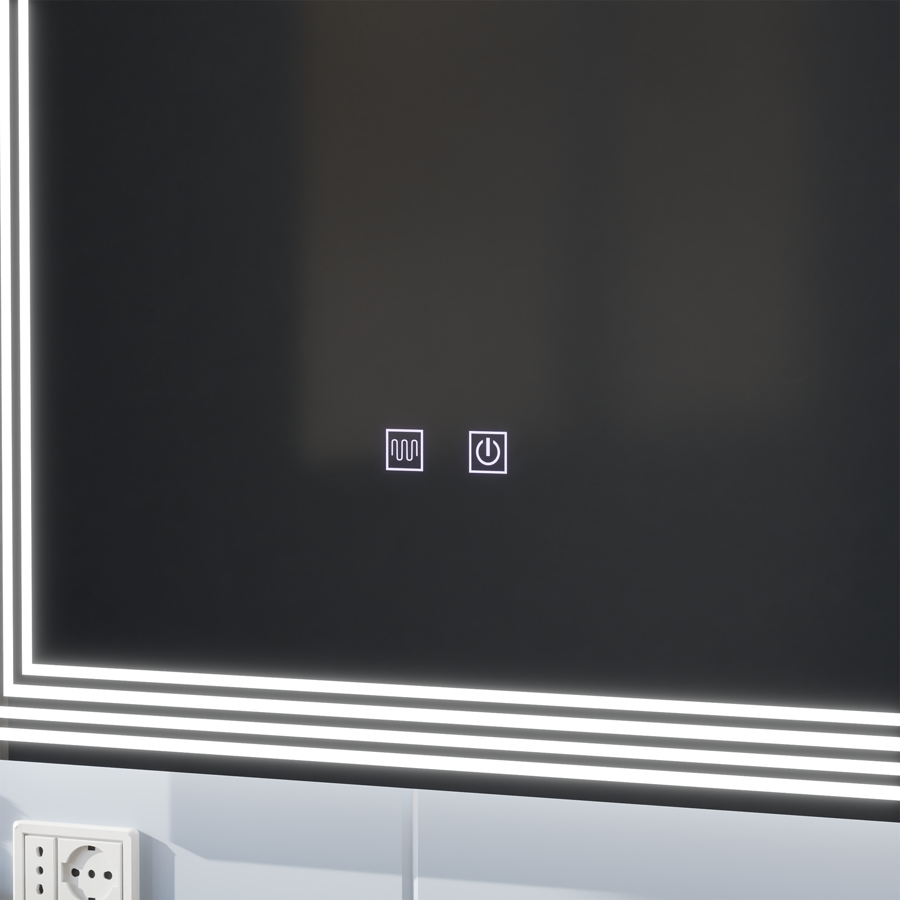 Oglinda smart 50×70 cm cu 3 benzi LED, control tactil si functie anti-abur, perfecta pentru baie moderna