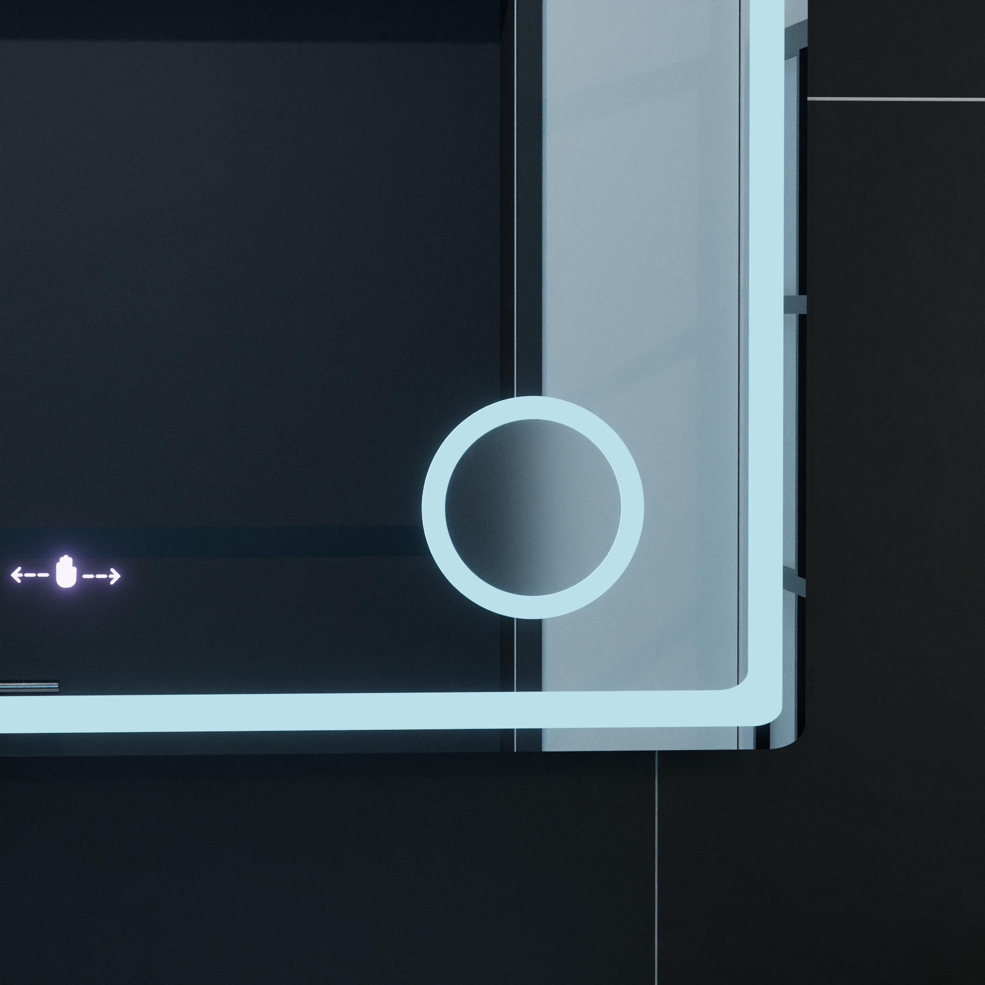 Oglinda smart dreptunghiulara 90x60 cm cu iluminare LED reglabila, dezaburire si afisaj digital, perfecta pentru bai si dressinguri moderne.
