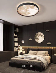 Plafoniera LED rotunda 390mm, 54W, lumina reglabila 3000K 4500K 6500K, iluminare uniforma pentru camera copii moderna