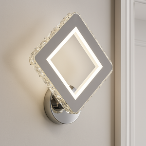 Aplica LED Patrata Alba cu Cristale 285×260 mm 34W 3 culori